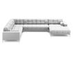 Ъглов диван с U-образна форма, Cosmopolitan Design, Бали, Светлосив