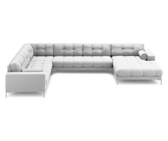 Ъглов диван с U-образна форма, Cosmopolitan Design, Бали, Светлосив