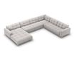 Ъглов диван с U-образна форма Cosmopolitan Design, Bali, Сребрист