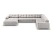 Ъглов диван с U-образна форма Cosmopolitan Design, Bali, Сребрист