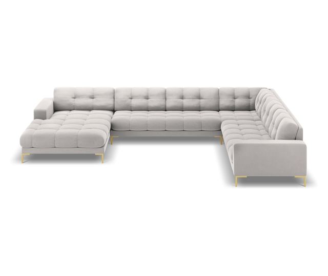 Ъглов диван с U-образна форма Cosmopolitan Design, Bali, Сребрист