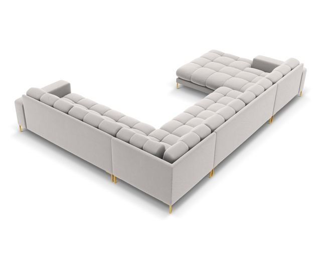 Ъглов диван с U-образна форма Cosmopolitan Design, Bali, Сребрист