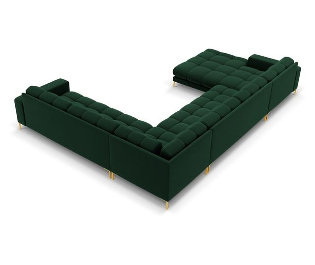 U-образен диван Cosmopolitan Design, Bali, тъмнозелен