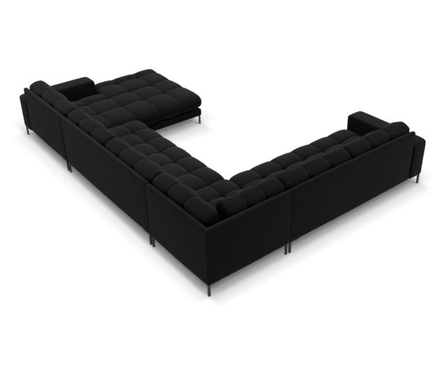 Ъглов диван с U-образна форма Cosmopolitan Design, Bali, черен