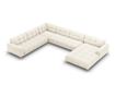 Ъглов диван Cosmopolitan Design Bali U-образна форма, светлобежов