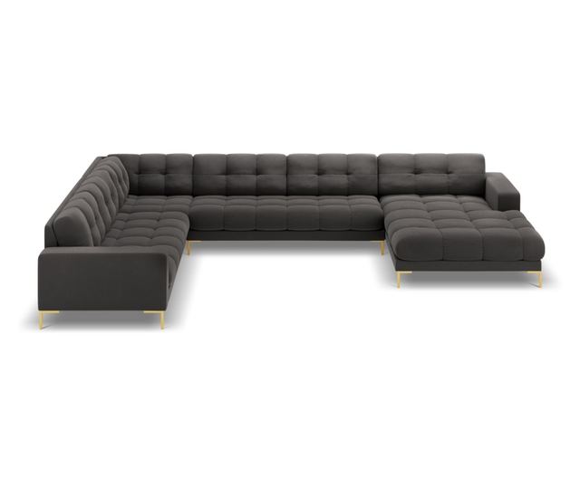 Ъглов диван Cosmopolitan Design Bali U-образен, тъмно сив