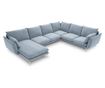 Ъглов диван Milo Casa Elio, светлосин, U-образен