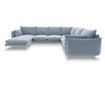 Ъглов диван Milo Casa Elio, светлосин, U-образен