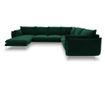 Ъглов диван с U-образна форма Milo Casa Elio, тъмнозелен