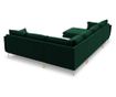 Ъглов диван с U-образна форма Milo Casa Elio, тъмнозелен