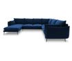 Milo Casa Elio U-образен секционен диван, кралско синьо