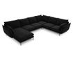 Ъглов диван с U-образна форма Milo Casa Elio, черен