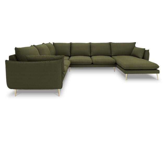 Milo Casa Elio Зелен U-образен ъглов диван