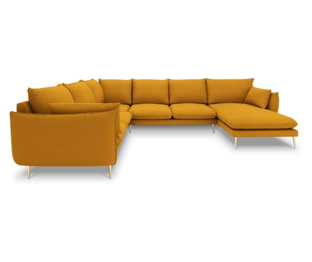 Ъглов диван с U-образна форма Milo Casa Elio, златист