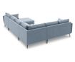 Milo Casa Elio U-образен секционен диван, светлосин