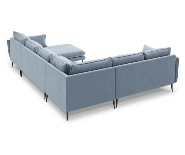 Milo Casa Elio U-образен секционен диван, светлосин