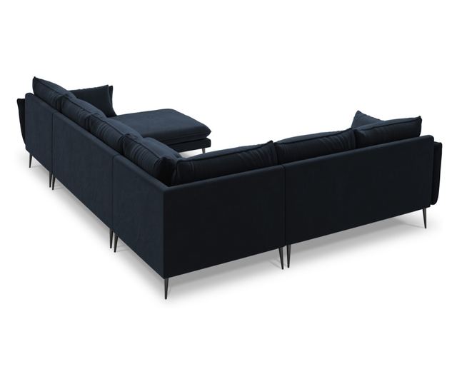 Ъглов диван с U-образна форма Milo Casa Elio, тъмно син