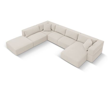 Kutna U garnitura Milo Casa 898979, Esther, bež, 78x298x380 cm