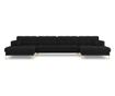 U-shaped Sofa Cosmopolitan Design 621777, Bali, Μαύρο, 75x185x383 εκ. thumbnail 1
