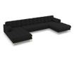 U-shaped Sofa Cosmopolitan Design 621777, Bali, Μαύρο, 75x185x383 εκ. thumbnail 3