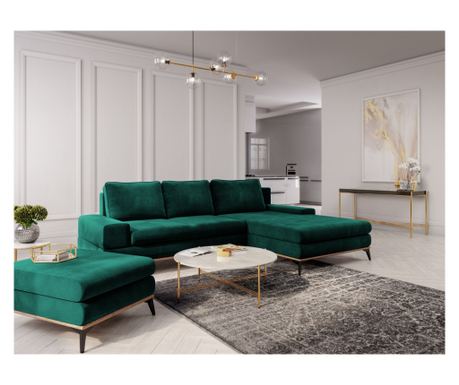 Kotni raztegljivi kavč Windsor & Co 860200, Astre, temno zelen