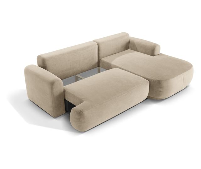 Mazzini Maria Modular Corner Sofa Bed, Light Beige