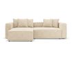 Mazzini Ribes Jasnobeżowa Sofa Narożna z Funkcją Spania