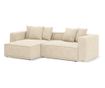 Mazzini Ribes Jasnobeżowa Sofa Narożna z Funkcją Spania