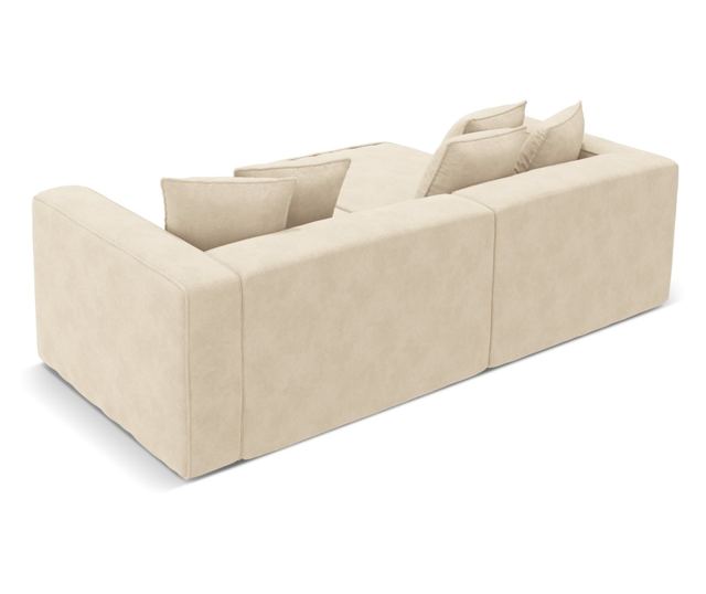 Mazzini Ribes Jasnobeżowa Sofa Narożna z Funkcją Spania