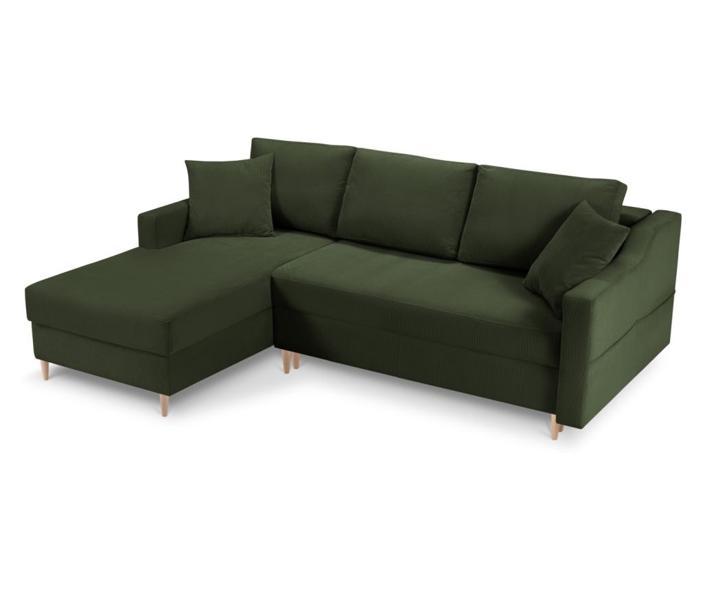 Sarokülőgarnitúra Mazzini 840981, rózsaszín, sötétzöld - 3