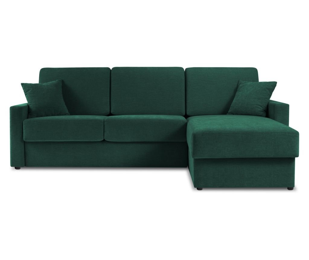 Sarokülőgarnitúra ágyfunkcióval Windsor & Co 860410, Portia, sötétzöld - 2