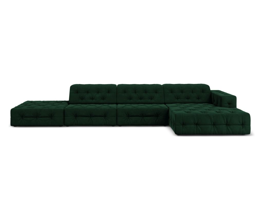 Sarokülőgarnitúra Milo Casa 896659, Aldo, sötétzöld, 70x166x341 cm - 2