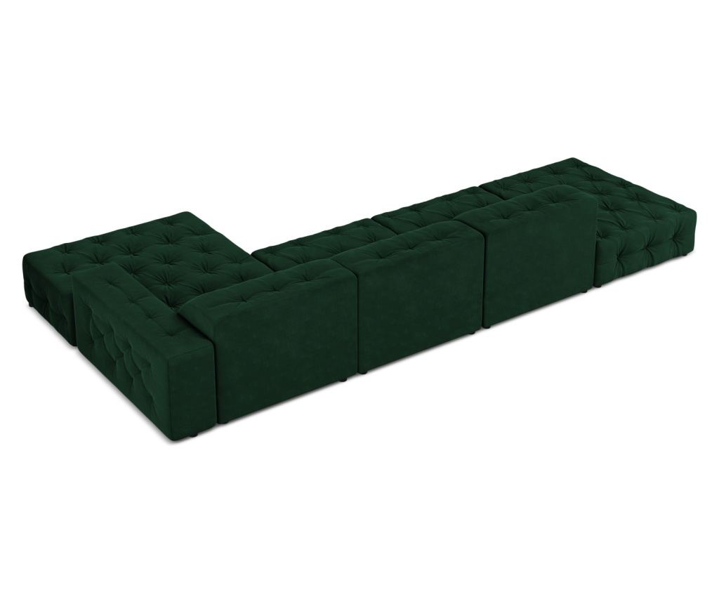 Sarokülőgarnitúra Milo Casa 896659, Aldo, sötétzöld, 70x166x341 cm - 5