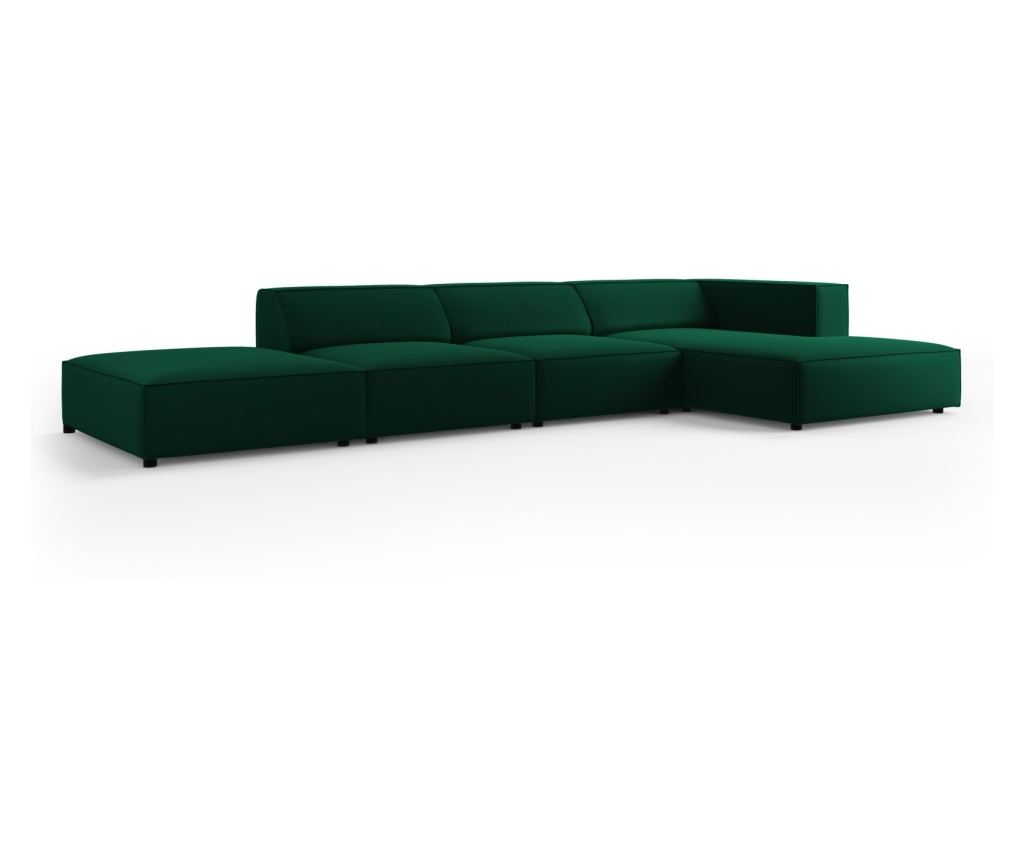 Sarokkanapé Cosmopolitan Design 622406, Arendal, Sötétzöld, 70x166x341 cm - 2