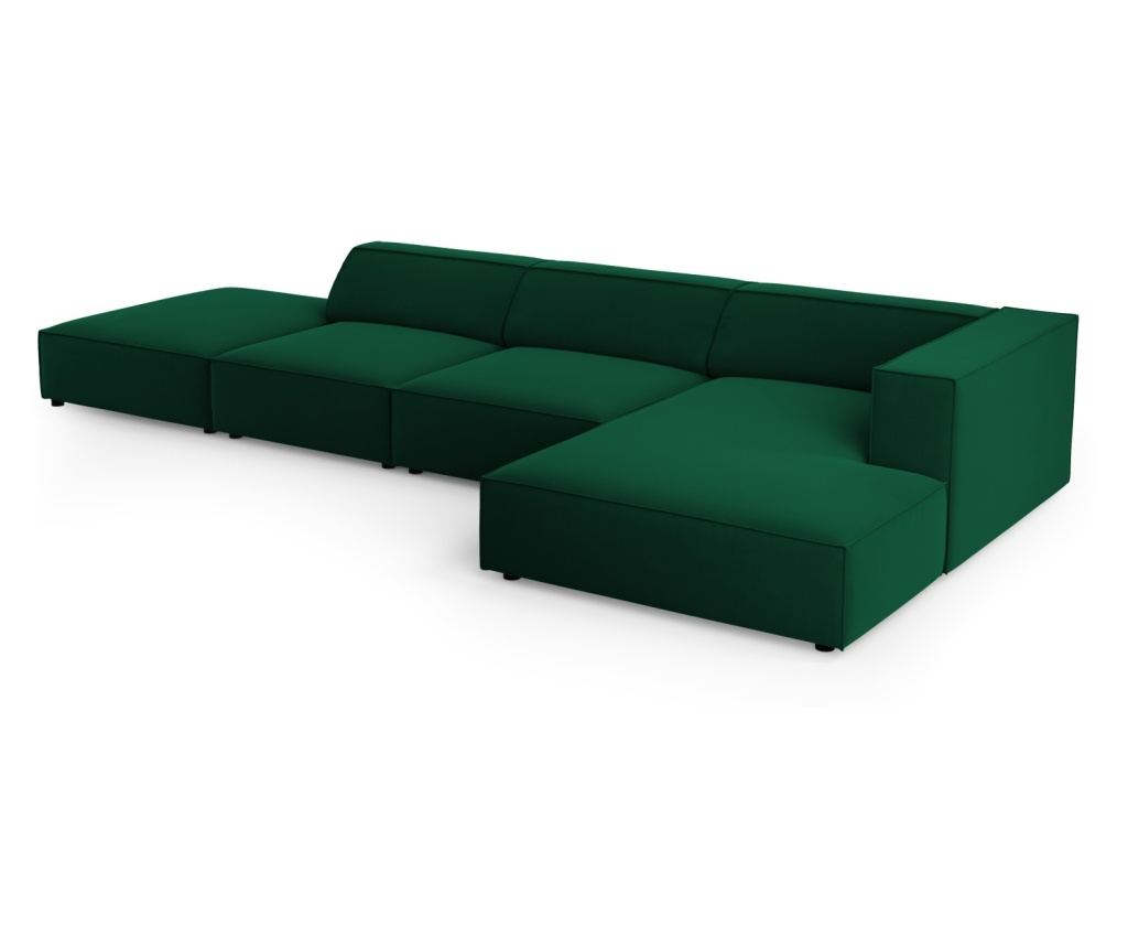 Sarokkanapé Cosmopolitan Design 622406, Arendal, Sötétzöld, 70x166x341 cm - 4