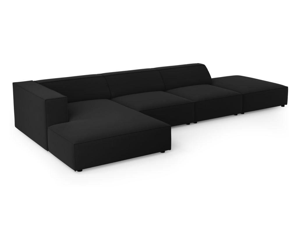 Sarokülőgarnitúra Cosmopolitan Design 622406, Arendal, fekete, 70x166x341 cm - 4
