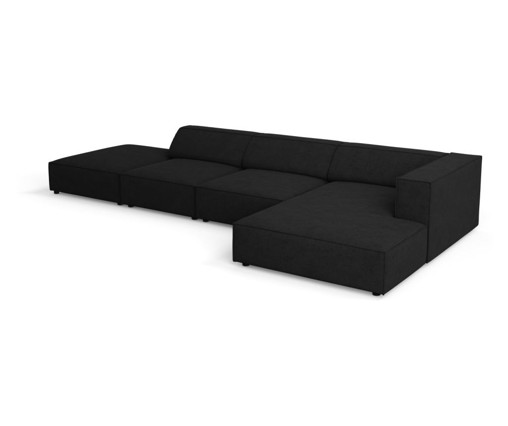 Sarokkanapé Cosmopolitan Design 622406, Arendal, fekete, 70x166x341 cm - 4