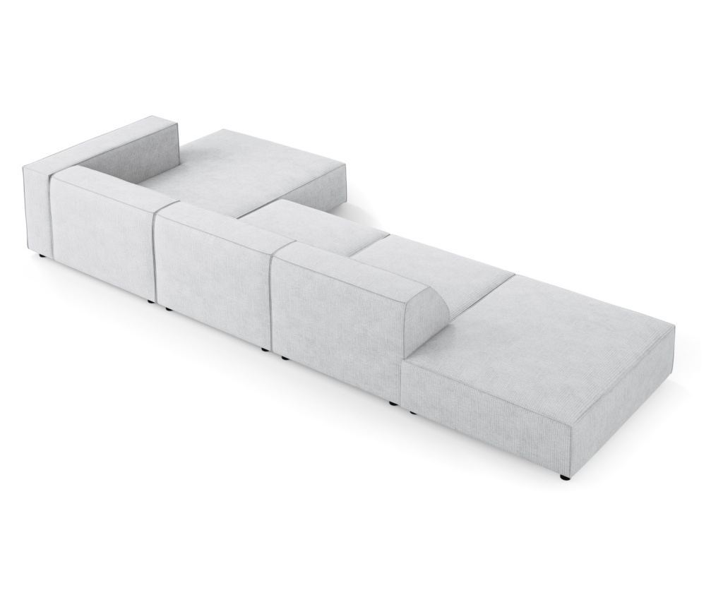 Sarokülőgarnitúra Cosmopolitan Design 622406, Arendal, Világosszürke, 70x166x341 cm - 3