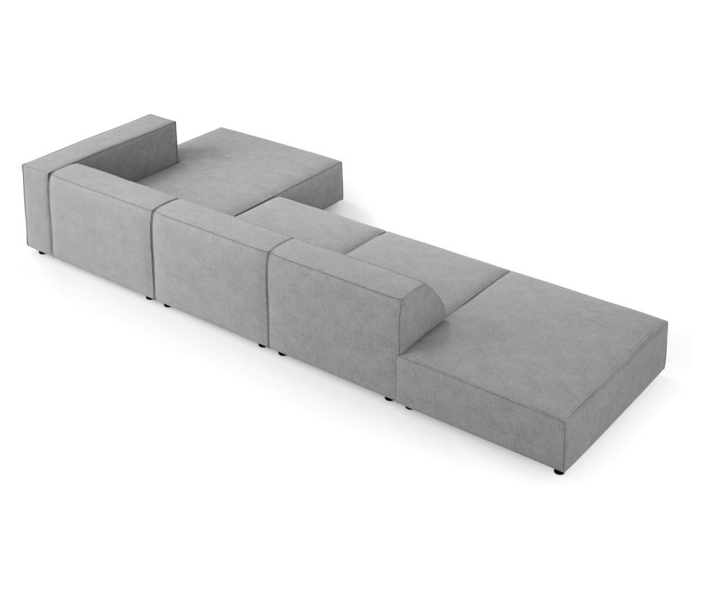 Sarokkanapé Cosmopolitan Design 622406, Arendal, sötétszürke, 70x166x341 cm - 3