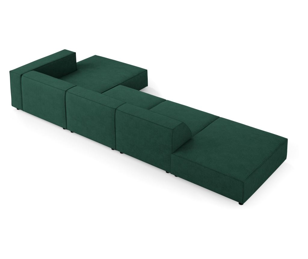 Sarokkanapé Cosmopolitan Design 622406, Arendal, Sötétzöld, 70x166x341 cm - 4