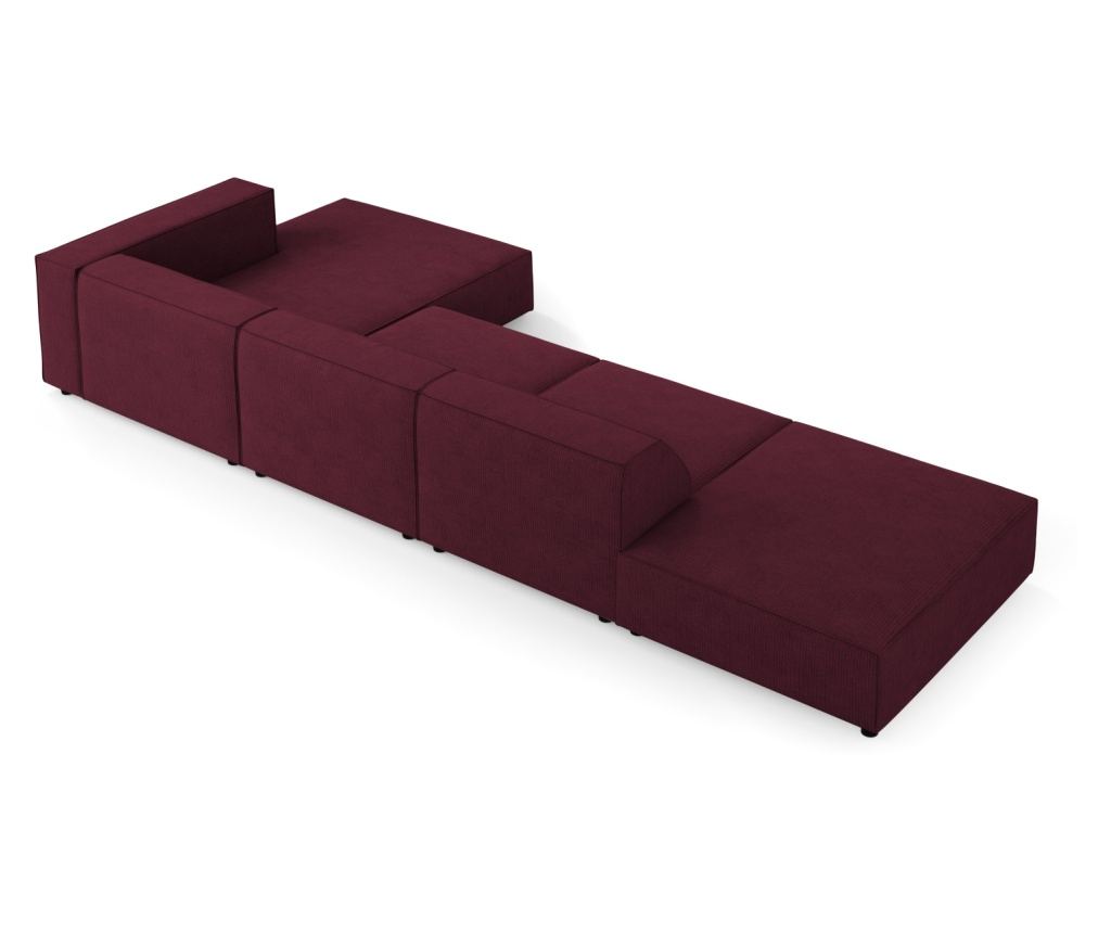 Sarokkanapé Cosmopolitan Design 622406, Arendal, rubinvörös, 70x166x341 cm - 3