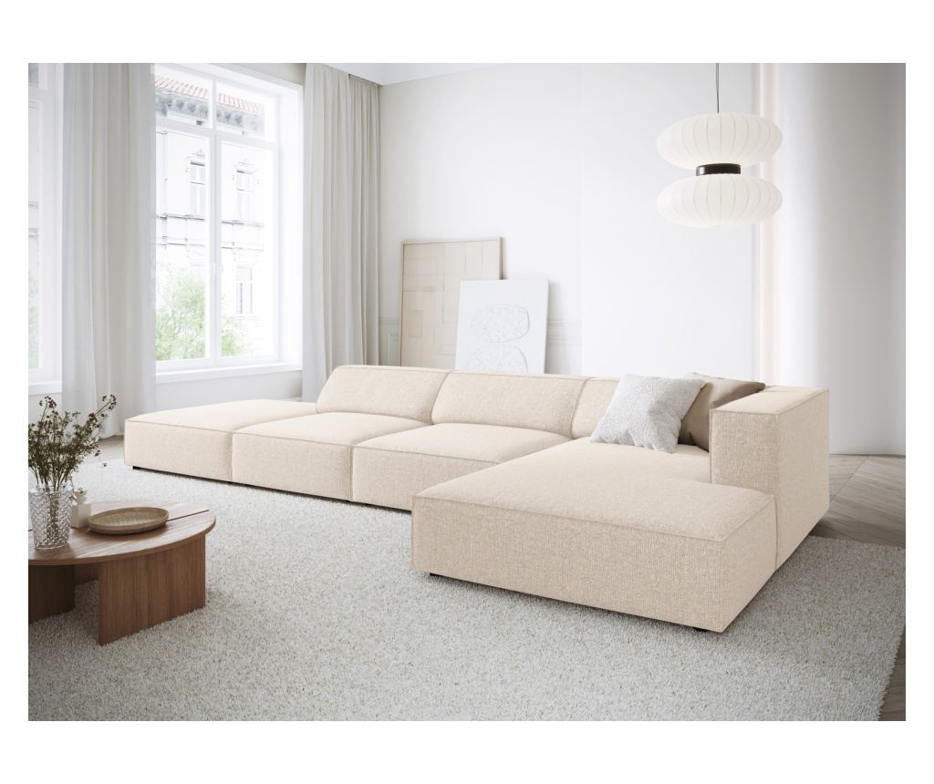 Sarokülőgarnitúra Cosmopolitan Design 622406, Arendal, Világosbézs, 70x166x341 cm - 2