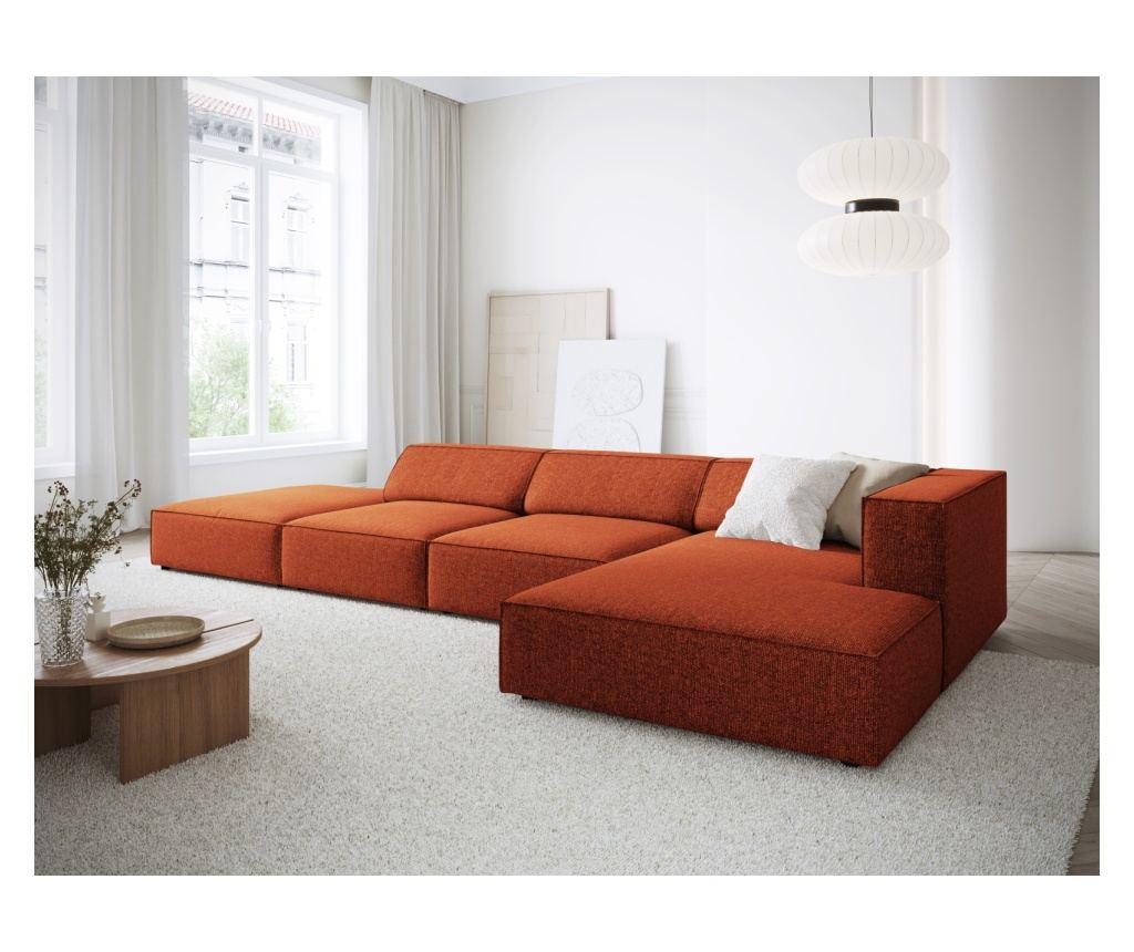 Sarokkanapé Cosmopolitan Design 622406, Arendal, Terracotta, 70x166x341 cm - 2