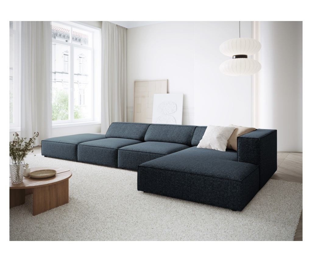 Sarokkanapé Cosmopolitan Design 622406, Arendal, királykék, 70x166x341 cm - 2