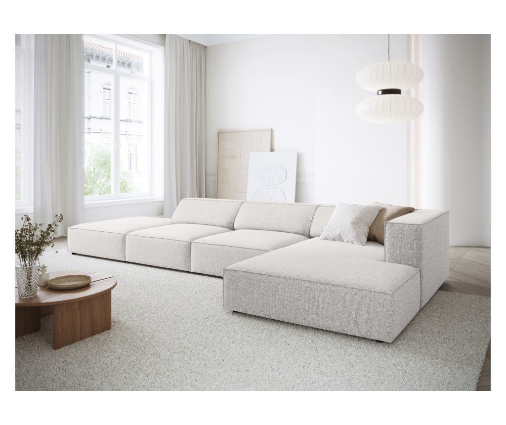 Sarokkanapé Cosmopolitan Design 622406, Arendal, Világosszürke, 70x166x341 cm - 2