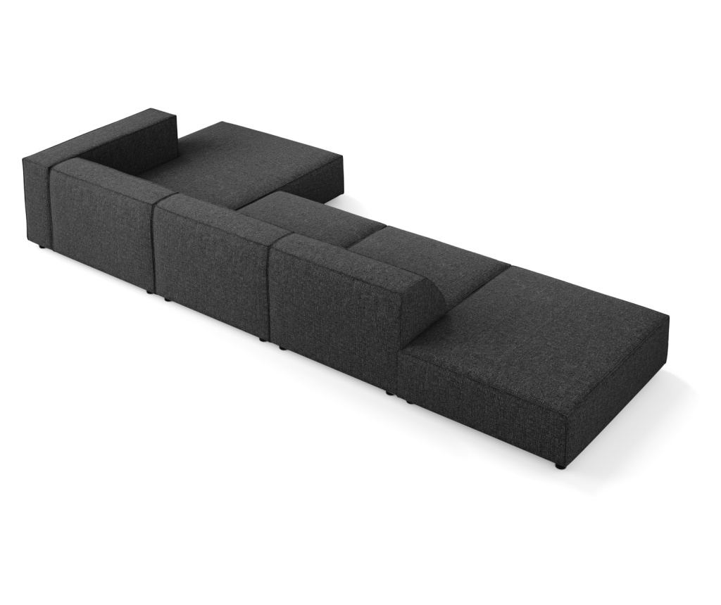 Sarokkanapé Cosmopolitan Design 622406, Arendal, Fekete, 70x166x341 cm - 4