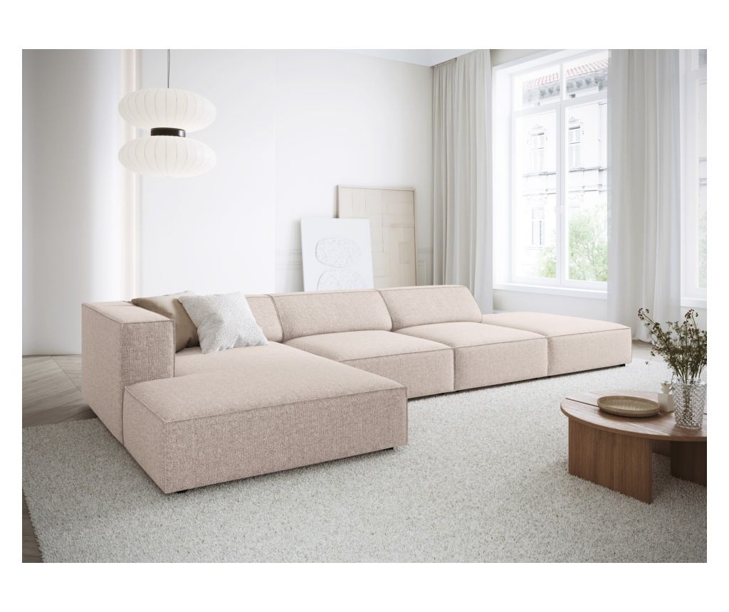 Sarokkanapé Cosmopolitan Design 622406, Arendal, bézs, 70x166x341 cm - 2