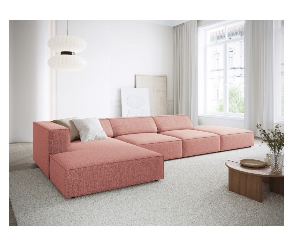 Sarokkanapé Cosmopolitan Design 622406, Arendal, rózsaszín, 70x166x341 cm - 2