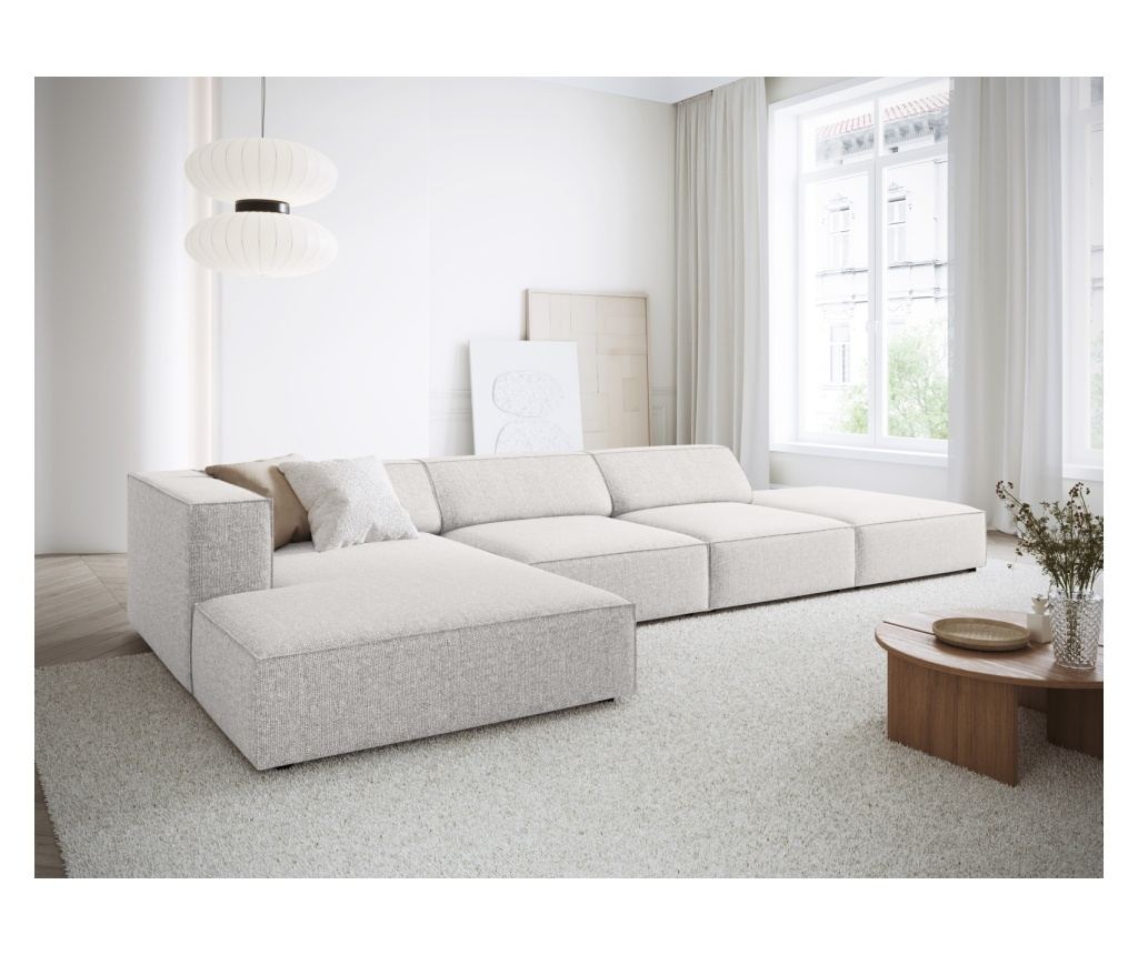 Sarokkanapé Cosmopolitan Design 622406, Arendal, világosszürke, 70x166x341 cm - 2