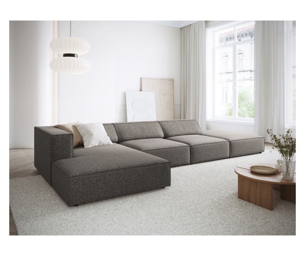 Sarokkanapé Cosmopolitan Design 622406, Arendal, Szürke, 70x166x341 cm - 2